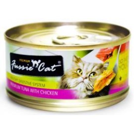Fussie Cat - 黑鑽 - 吞拿魚+雞肉 - 80g x 1箱 (24罐)